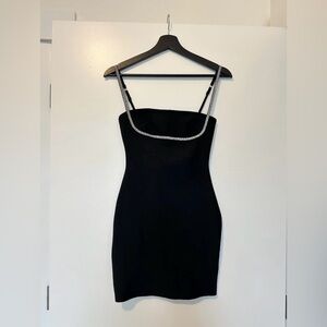 Superdown Pollie Black Rhinestonr Mini Dress